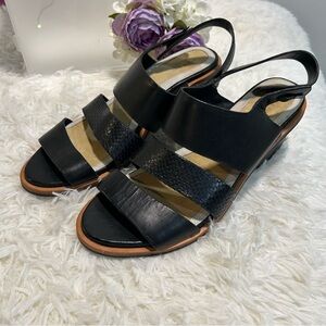 Rag & Bone Three Strap  Sandal Leather Black, Size 8.5